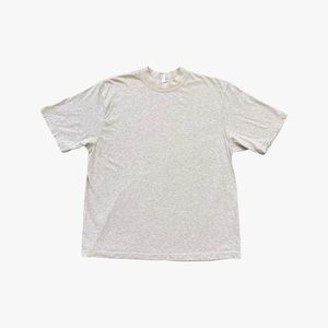 POSH47 - OATMEAL OVERSIZED SHORT SLEEVE HIGH MOCKNECK T-SHIRT